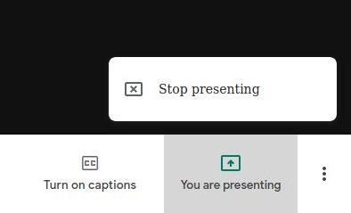 Google Meet - Stop Presenting Option