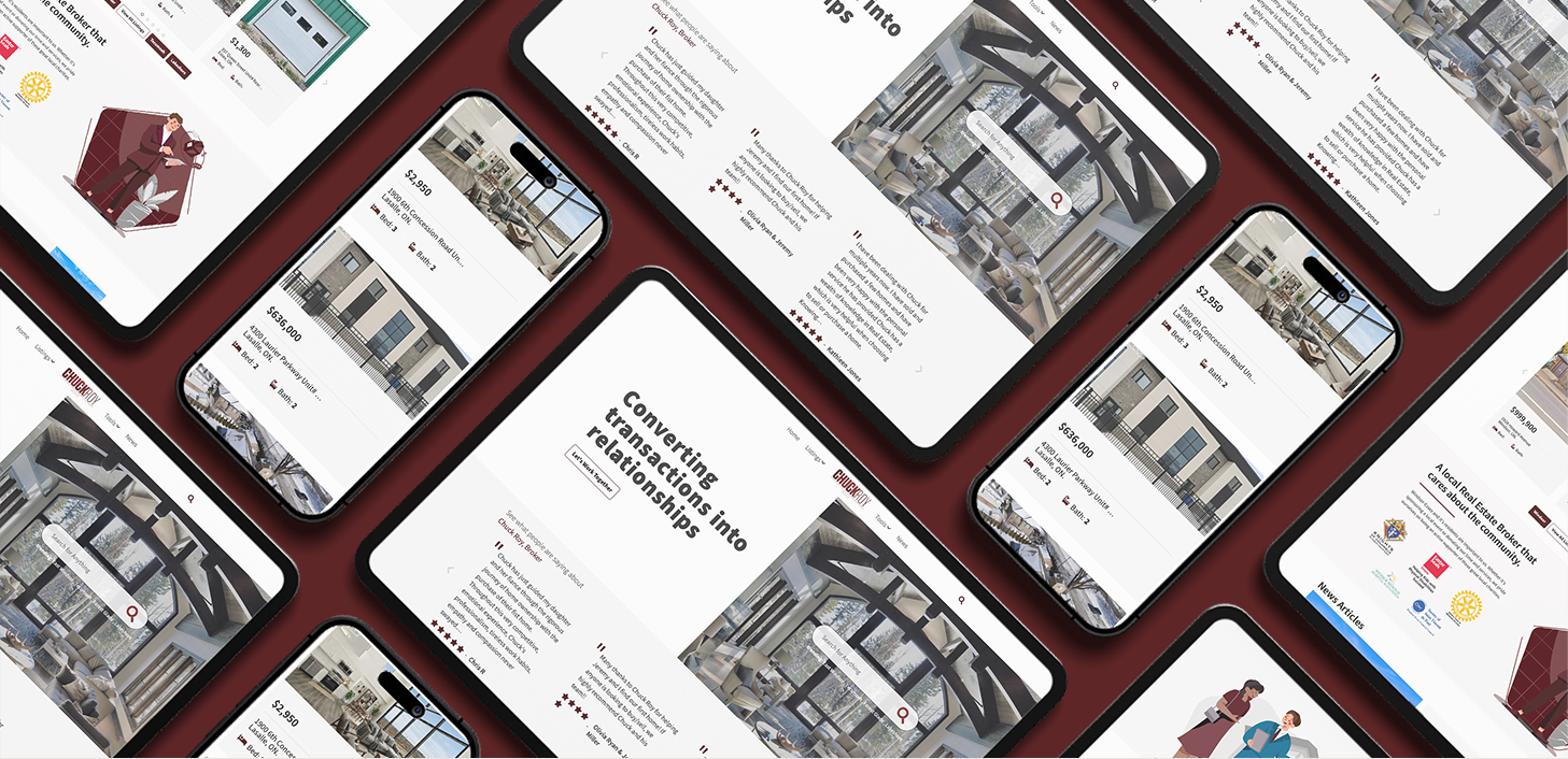 Chuck Roy, Broker website on multiple device screens