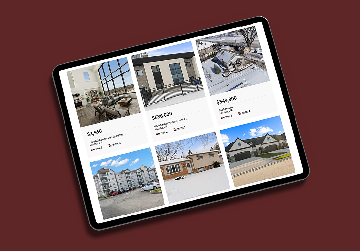 Chuck Roy, Broker website on tablet screen