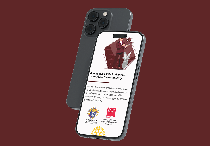 Chuck Roy, Broker website on phone screen