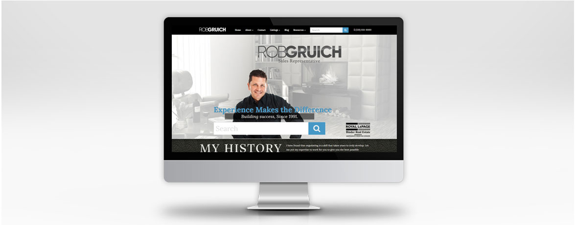 Rob Gruich Custom Real Estate Website - Desktop View